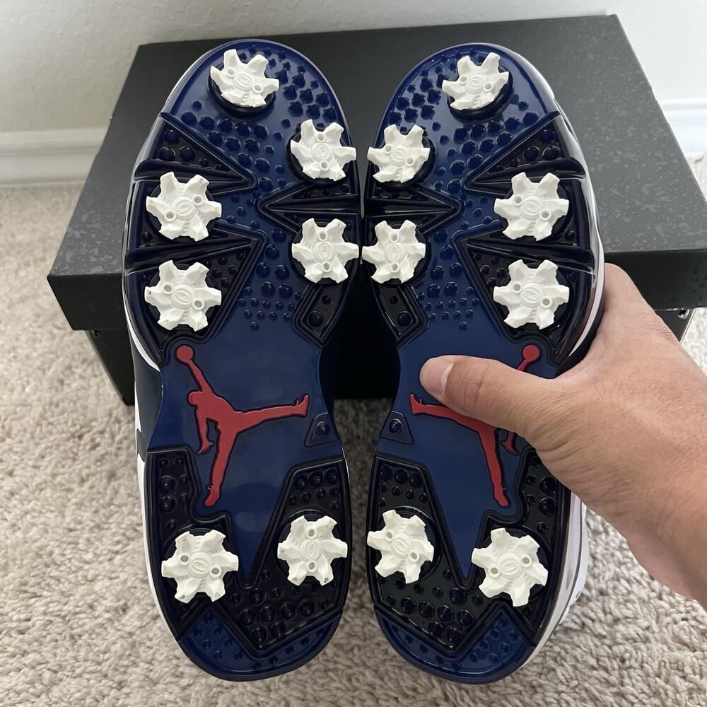 Nike Air Jordan Retro 6 G NRG Golf Shoes White/Navy DV1376-101 Men Size 7.5 New - Picture 8 of 9
